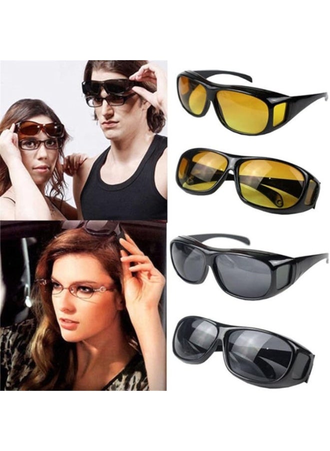 FAYET 3PCS Polarized Night Vision Fit-Over Glasses, UV400 Anti-Glare Yellow Lens Wraparound Driving Sunglasses for Men/Women, Enhanced Peripheral Vision, Ventilated and Non-Slip Frame. - Image 3